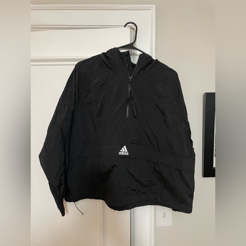 Adidas Women’s Black Hooded Windbreaker